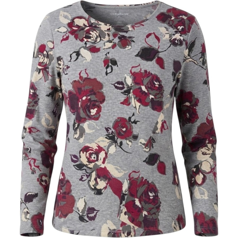 Croft & Barrow Floral Long Sleeve Knit Top